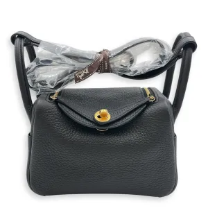 Lindy II Mini Black in Clemence, Gold hardware