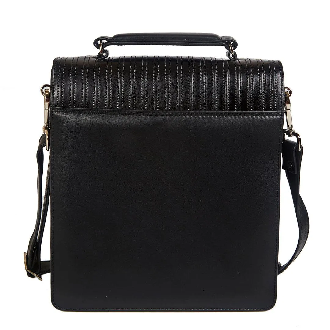Men’s Bag V |  Leather Messenger Bag For Men | Colour : Black
