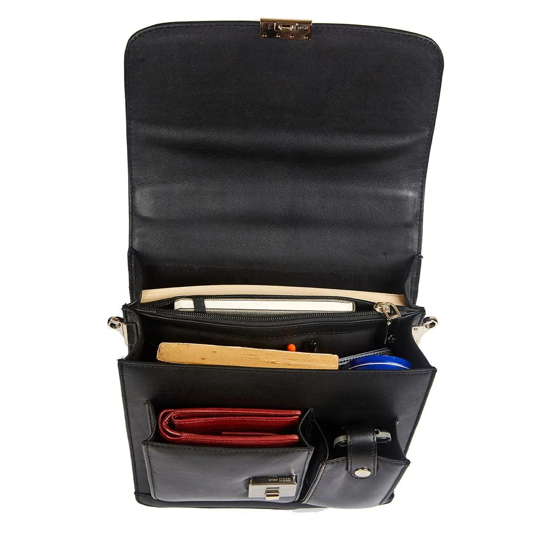 Men’s Bag V |  Leather Messenger Bag For Men | Colour : Black