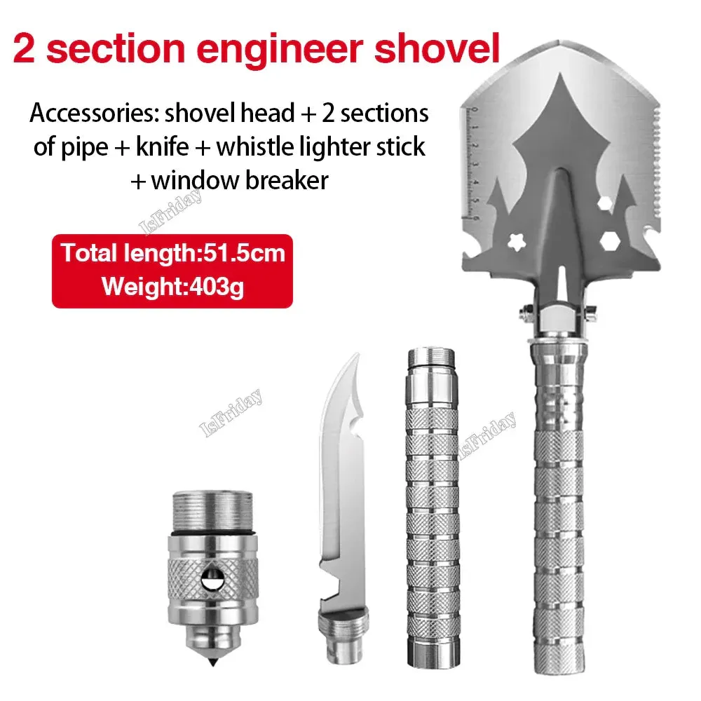 Multifunctional Outdoor Shovel 4-Section Pipe