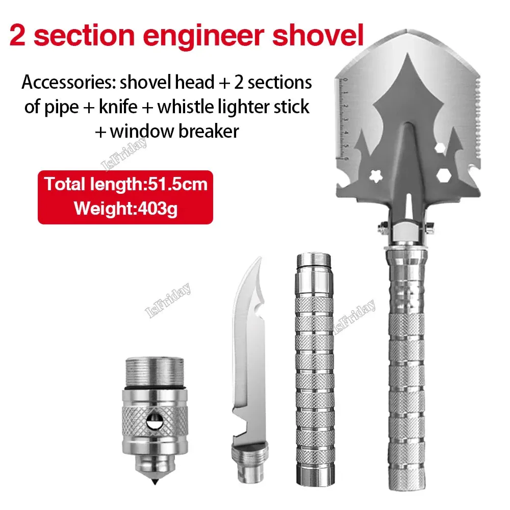 Multifunctional Outdoor Shovel 4-Section Pipe