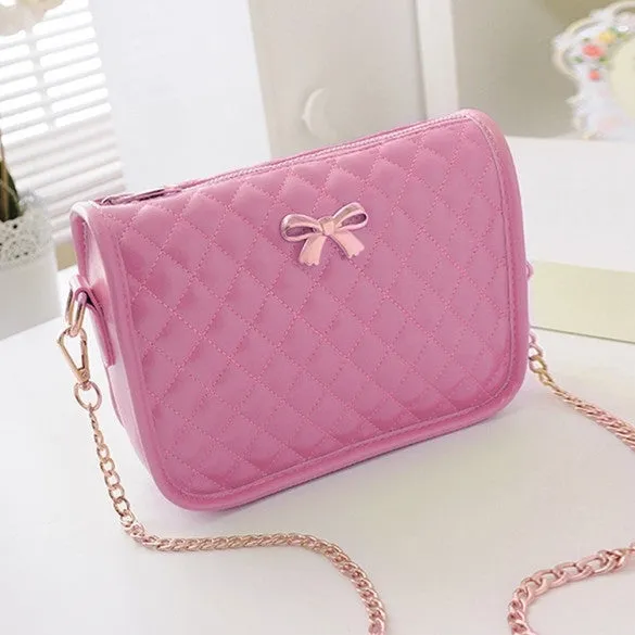 New Fashion Women Synthetic Leather Casual Bow Shoulder Bag Cross Bag Handbag