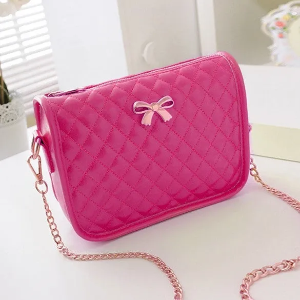 New Fashion Women Synthetic Leather Casual Bow Shoulder Bag Cross Bag Handbag