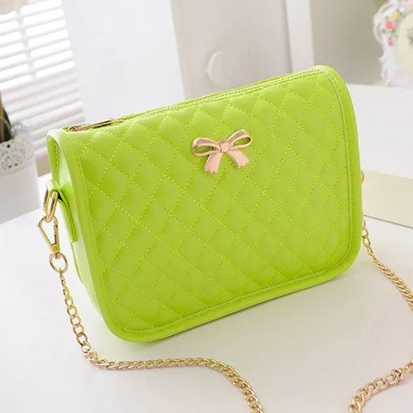 New Fashion Women Synthetic Leather Casual Bow Shoulder Bag Cross Bag Handbag