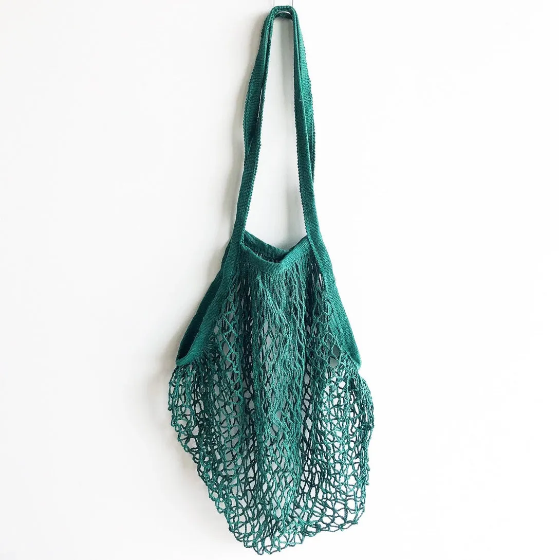 Reusable Forest Green Cotton Organic Mesh Bag