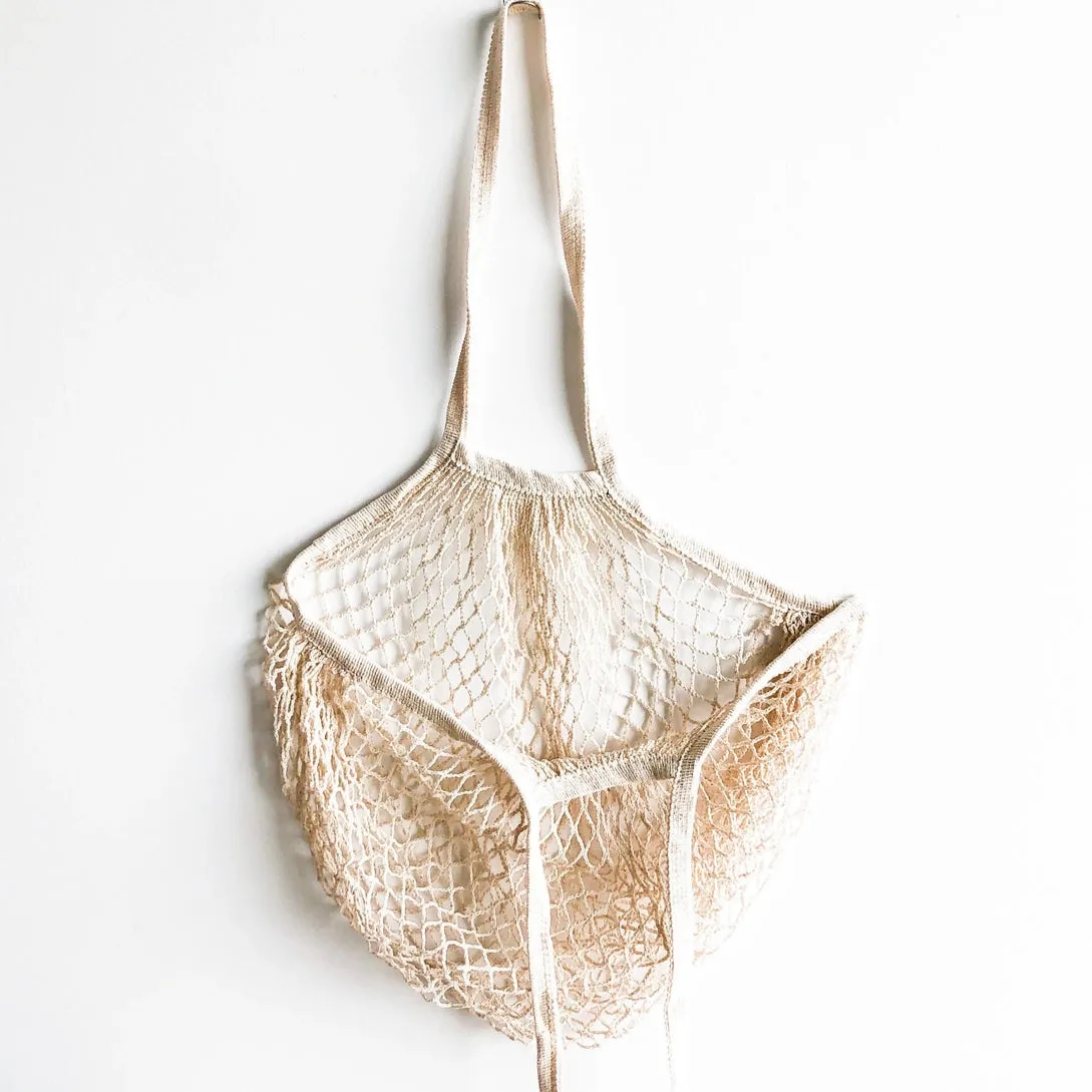 Reusable Forest Green Cotton Organic Mesh Bag