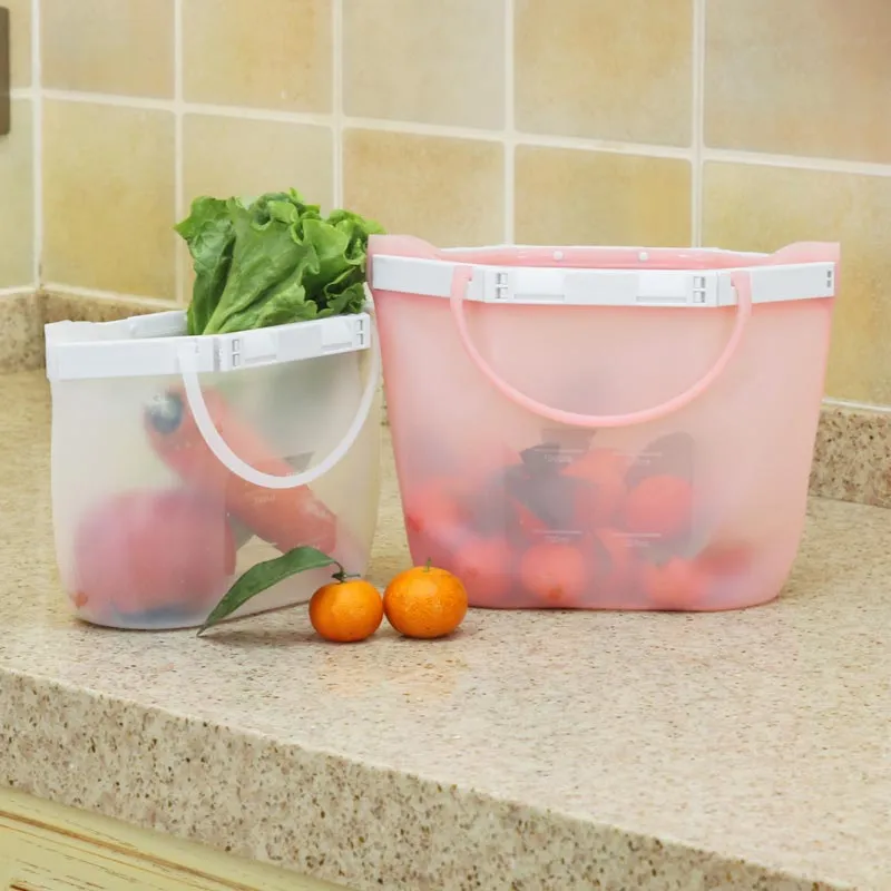 Reusable Freezer bags with Double Buckle
