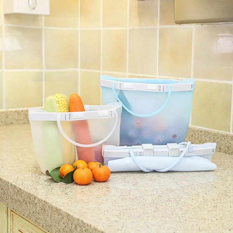 Reusable Freezer bags with Double Buckle
