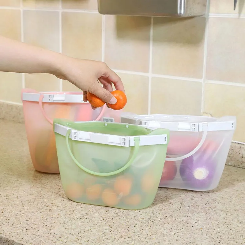 Reusable Freezer bags with Double Buckle
