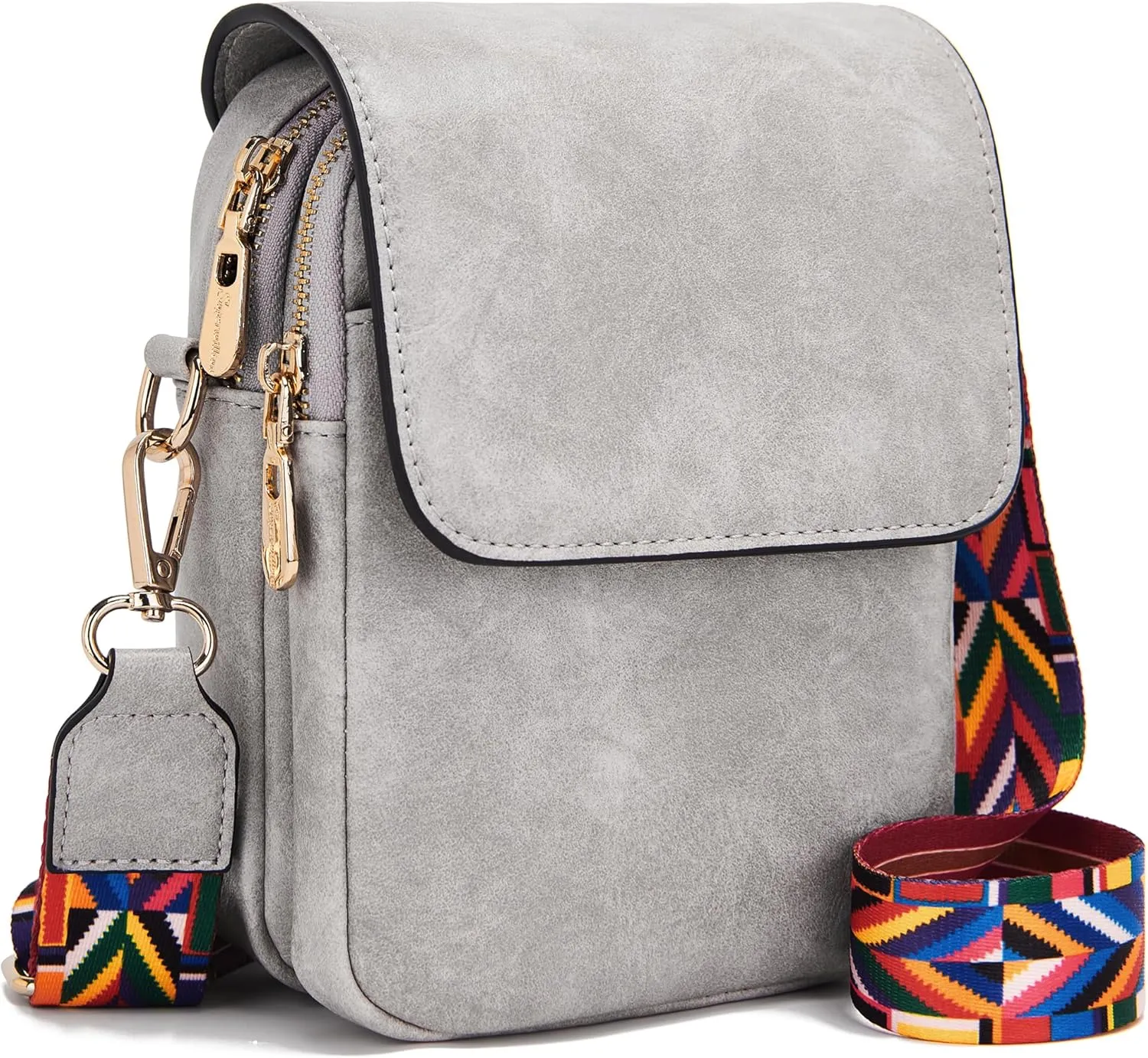 Soperwillton Crossbody Bags for Women Vegan Leather Purse Small Shoulder Handbags with Wide Adjustable Strap