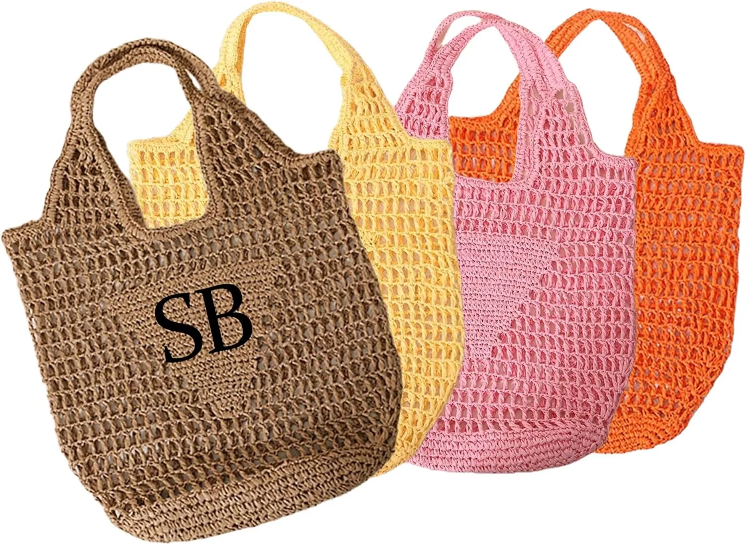 Straw Beach Bags for Women, Personalized Bridesmaid Gift Tote Bag, Raffia Beach Bag Monogram