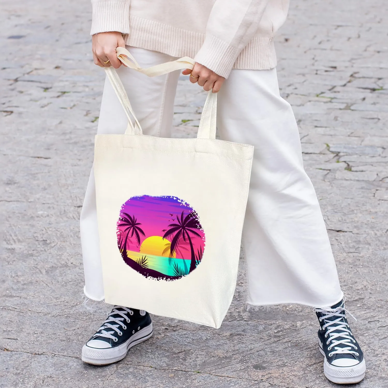 Summer Canvas Tote Bag for Women Tote Bags Large Capacity Bag Gifts Beach Tote Bag Shopping Bags Reusable Grocery Bags
