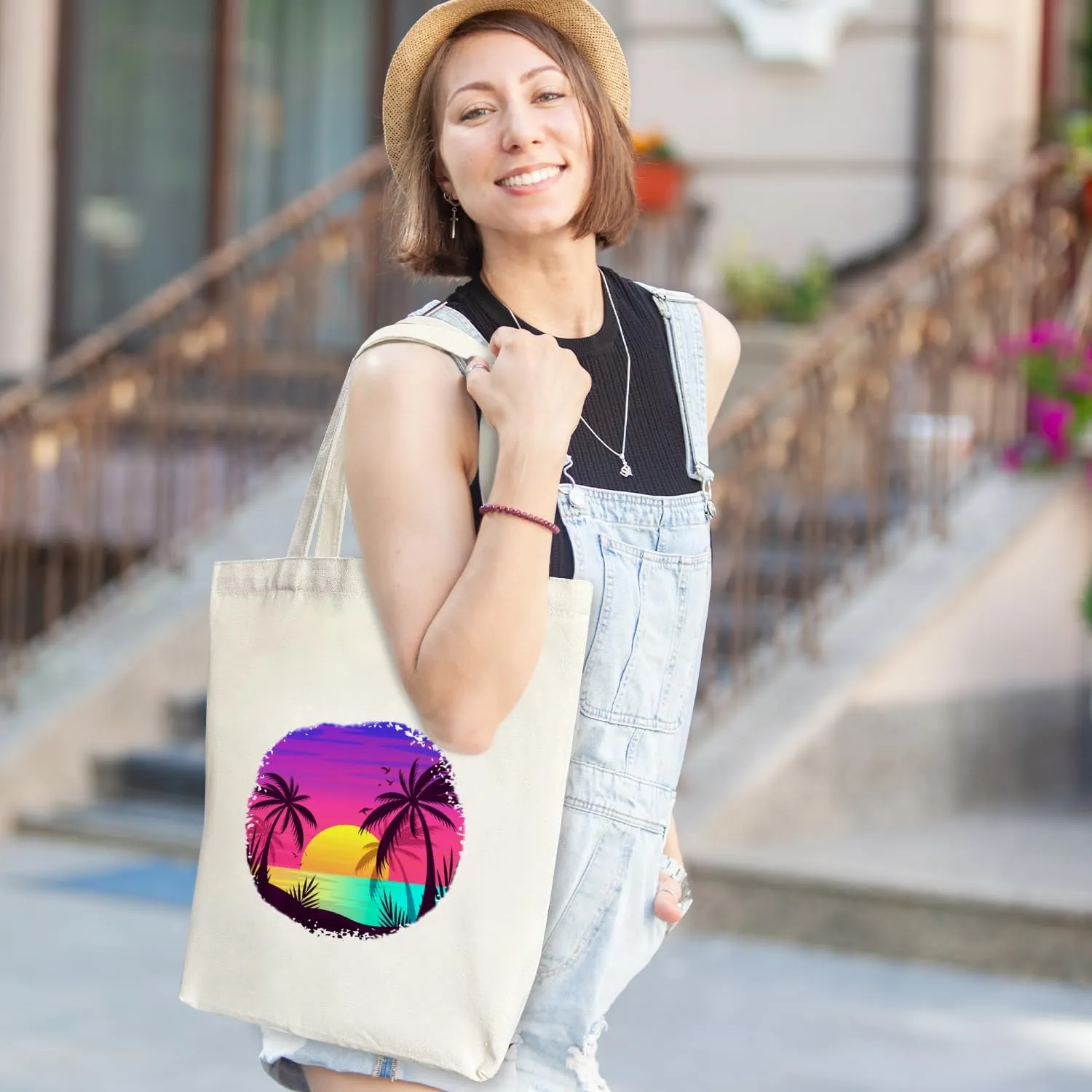 Summer Canvas Tote Bag for Women Tote Bags Large Capacity Bag Gifts Beach Tote Bag Shopping Bags Reusable Grocery Bags