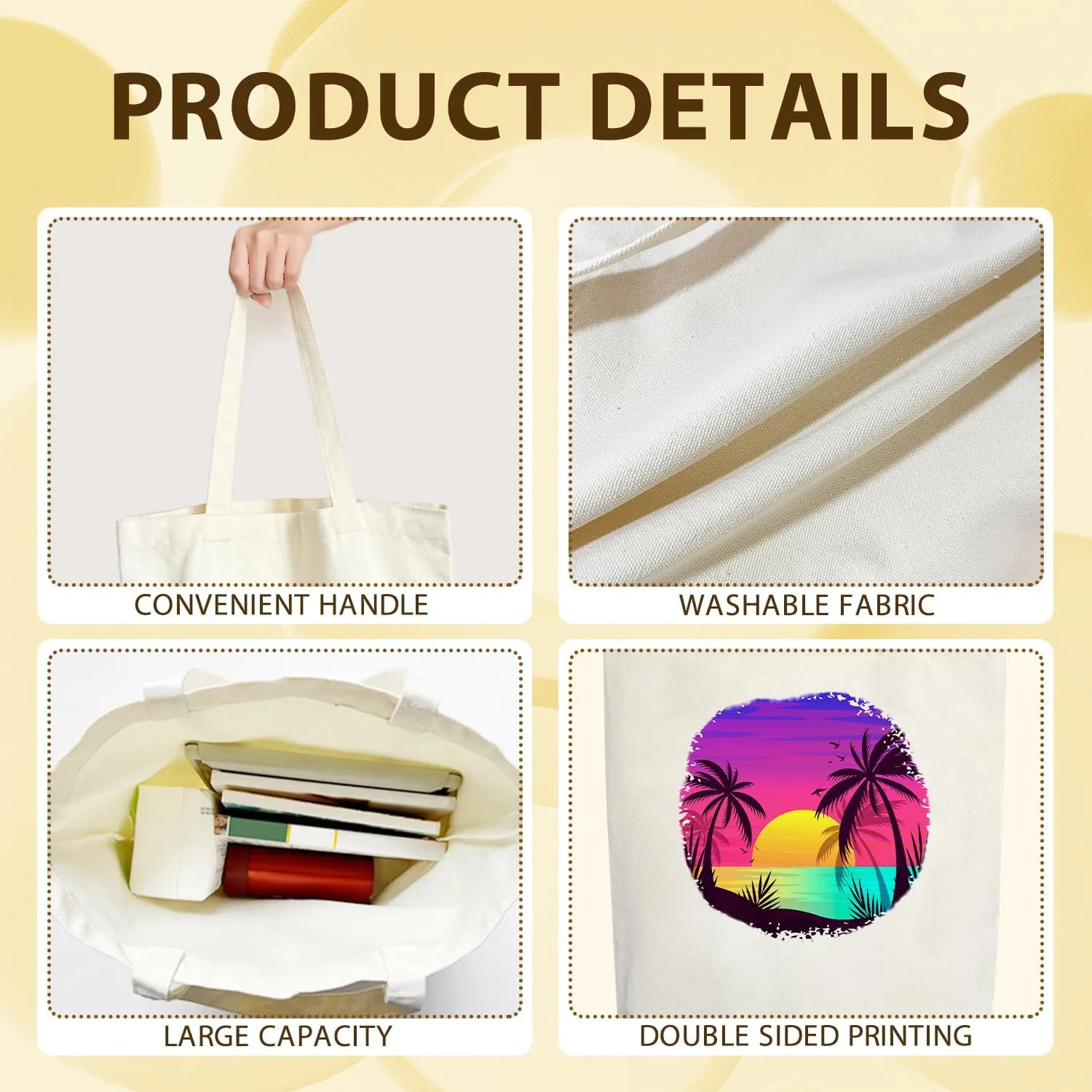 Summer Canvas Tote Bag for Women Tote Bags Large Capacity Bag Gifts Beach Tote Bag Shopping Bags Reusable Grocery Bags