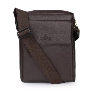 THE CLOWNFISH Alma Faux Leather Sling Bag - Water Resistant, Adjustable Strap | 4L | Dark Brown