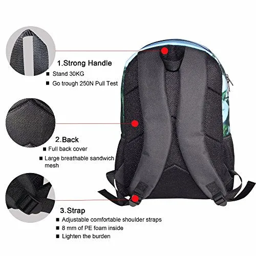 Thikin Cute Animal Red-Crowned Crane Backpack Teen School Book Bag