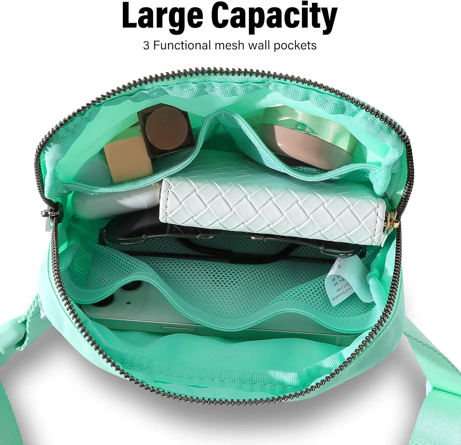 TOBVZOO Belt Bag Fanny Pack Crossbody Bags for Women Men, Everywhere Belt Bags with Adjustable Strap, Unisex Mini Fashion Waist Packs (MintGreen)