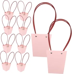 Tofficu 10pcs Kraft Handle Multi-functional Bouquets Packaging Supplies for Fresh and Dried Flowers for and Special Occasions