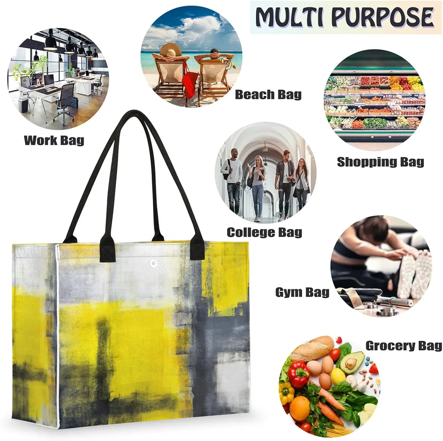 Tote Bag for Women Reusable Canvas Shoulder Bag
