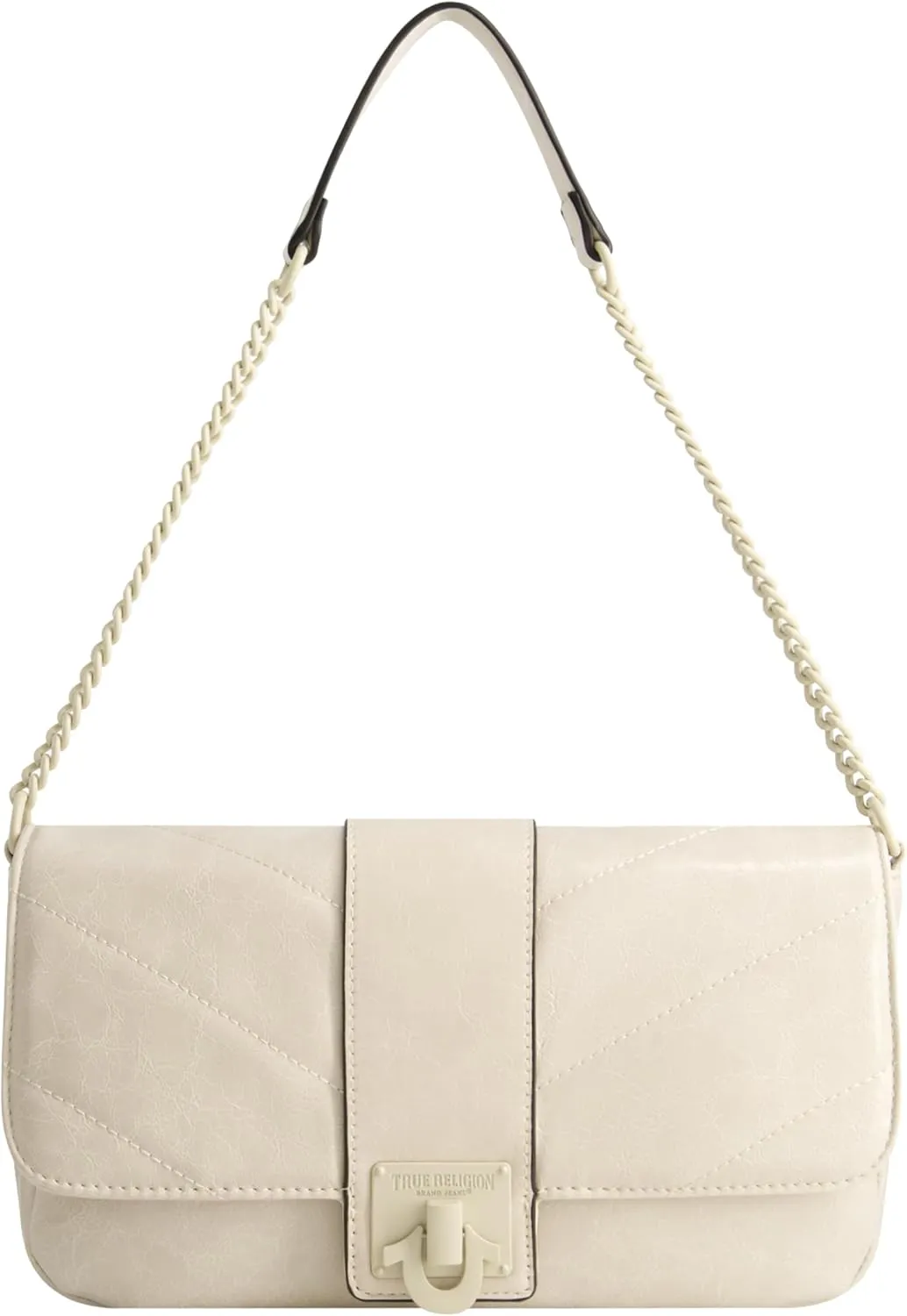 True Religion Women's Shoulder Bag Purse, Quilted Mini Handbag with Chain Strap
