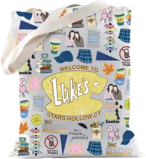 TSOTMO TV Show Merch Stars Hollow Tote Bag for TV Fans Lukes Diner Gift Lorelai and Rory Gift
