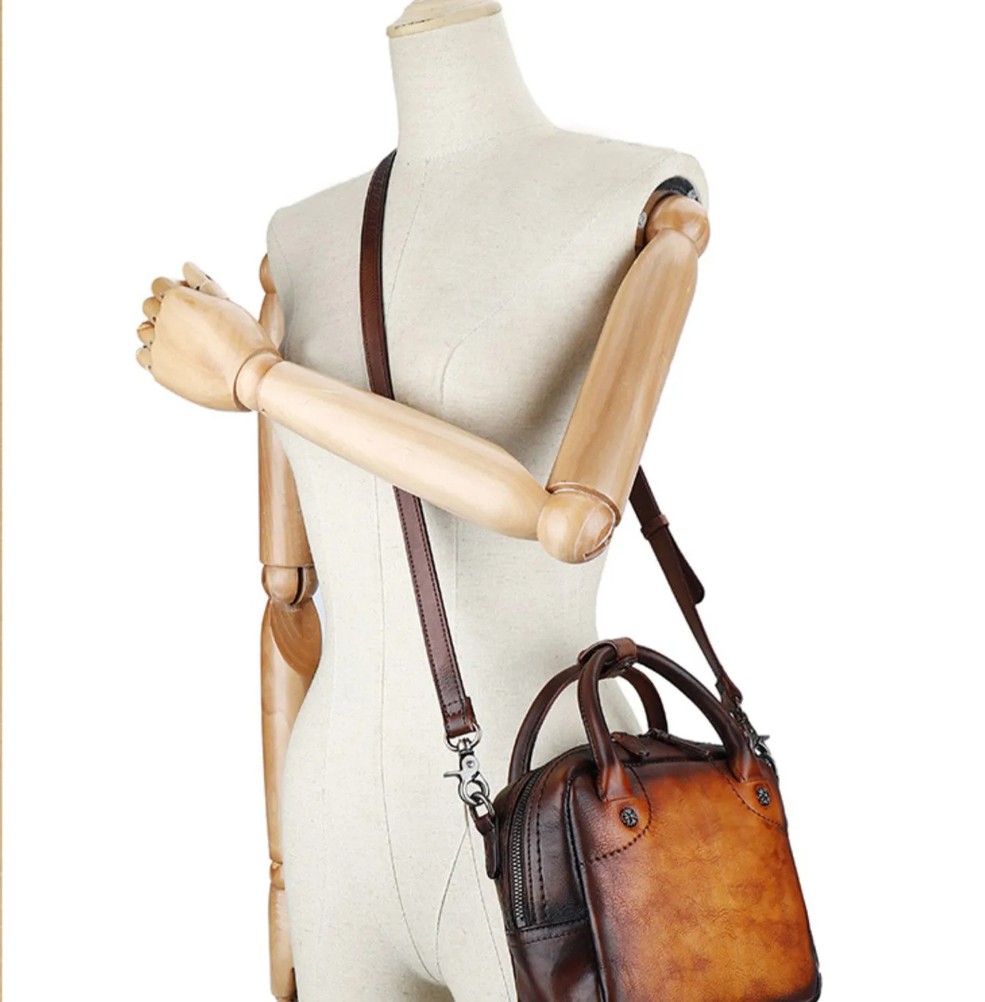 Womens Small Leather Crossbody Purse Top Handle Handbag