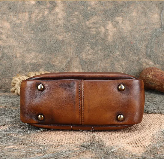 Womens Small Leather Crossbody Purse Top Handle Handbag