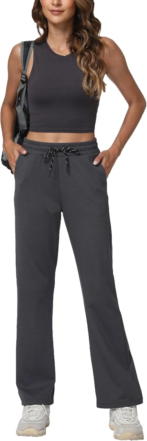 Women's Workout Joggers with Pockets-Quick Dry Athletic Lounge Pants for Hiking Yoga and Running