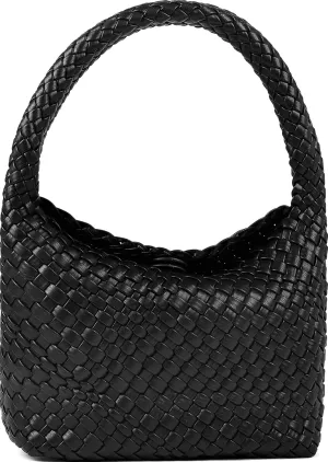 Woven Bag for Women, Small Vegan Leather Summer Beach Purse, and Travel Handbags Ladies' Retro Chic Shoulder Bags