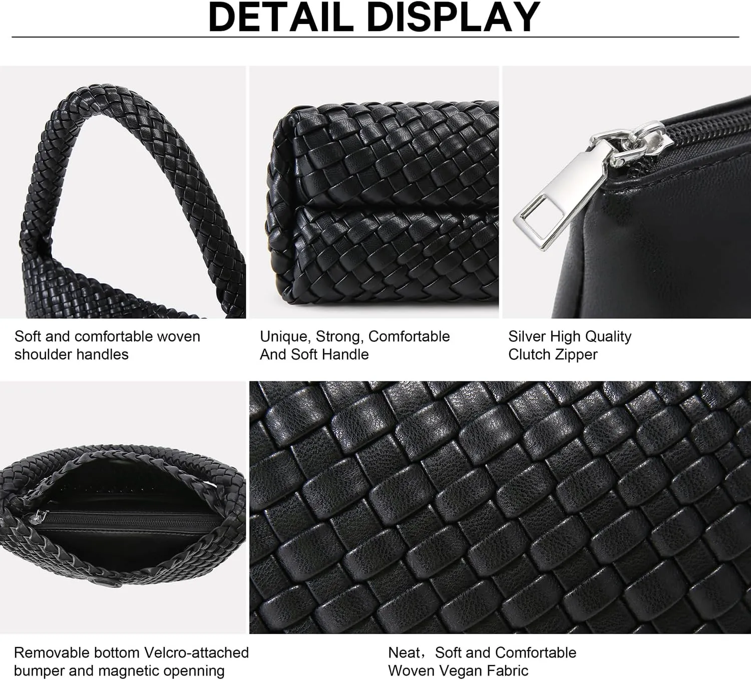 Woven Bag for Women, Small Vegan Leather Summer Beach Purse, and Travel Handbags Ladies' Retro Chic Shoulder Bags