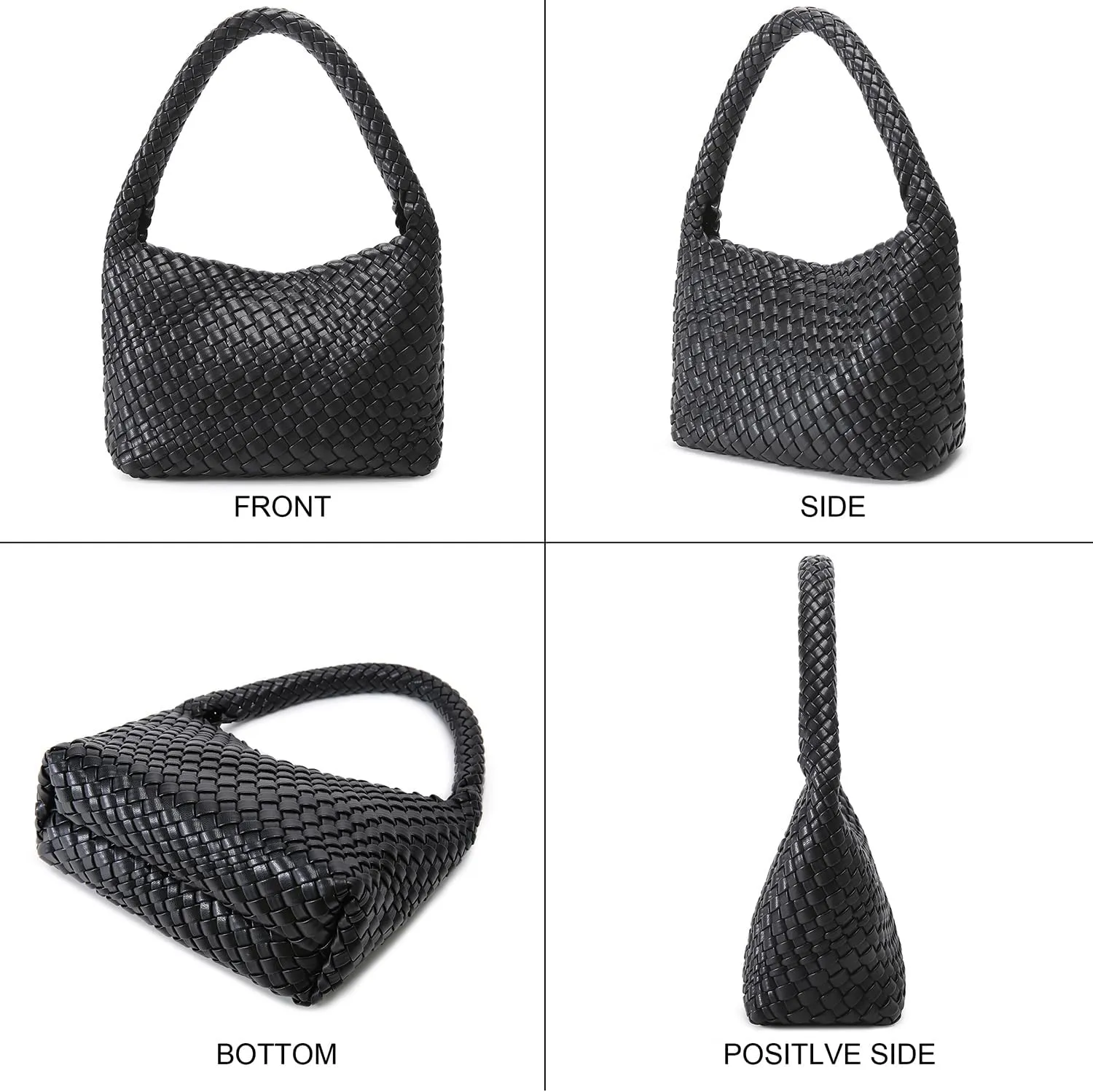 Woven Bag for Women, Small Vegan Leather Summer Beach Purse, and Travel Handbags Ladies' Retro Chic Shoulder Bags