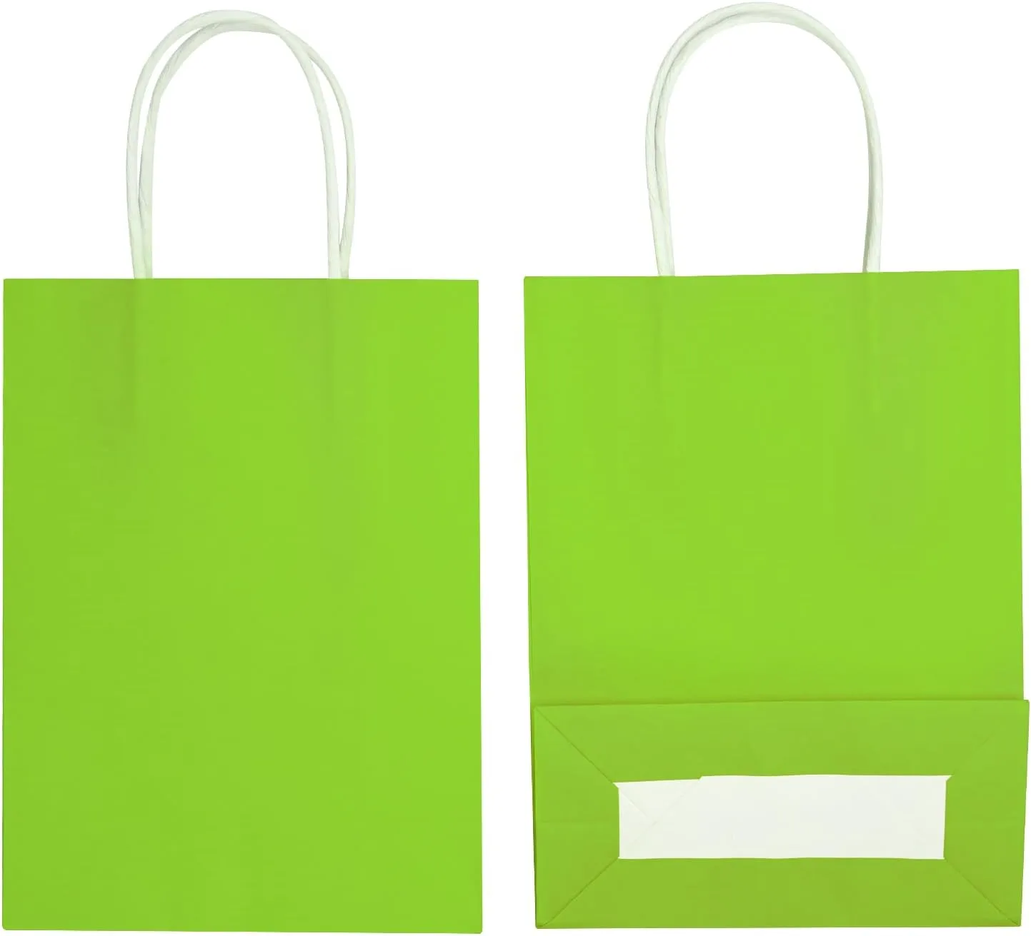 YADIAN 12 Pieces Kraft Paper Party Favor Gift Bags with Handle, Green Gift Bags Small Size for Halloween, Christmas, Birthday, Wedding and Party Celebrations
